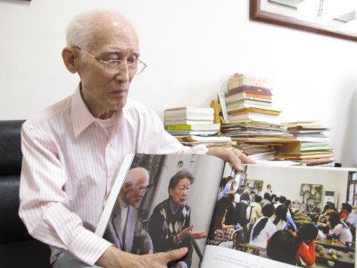 詩人余光中赴京杭講學遊歷兩個月，回憶滿行囊。（記者徐如宜／攝影）圖片