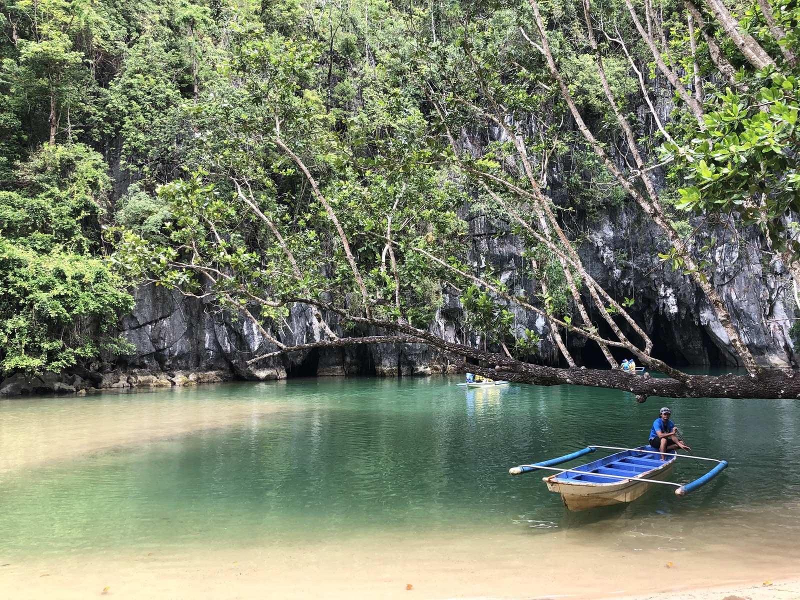 The entrance of the underground river cave.