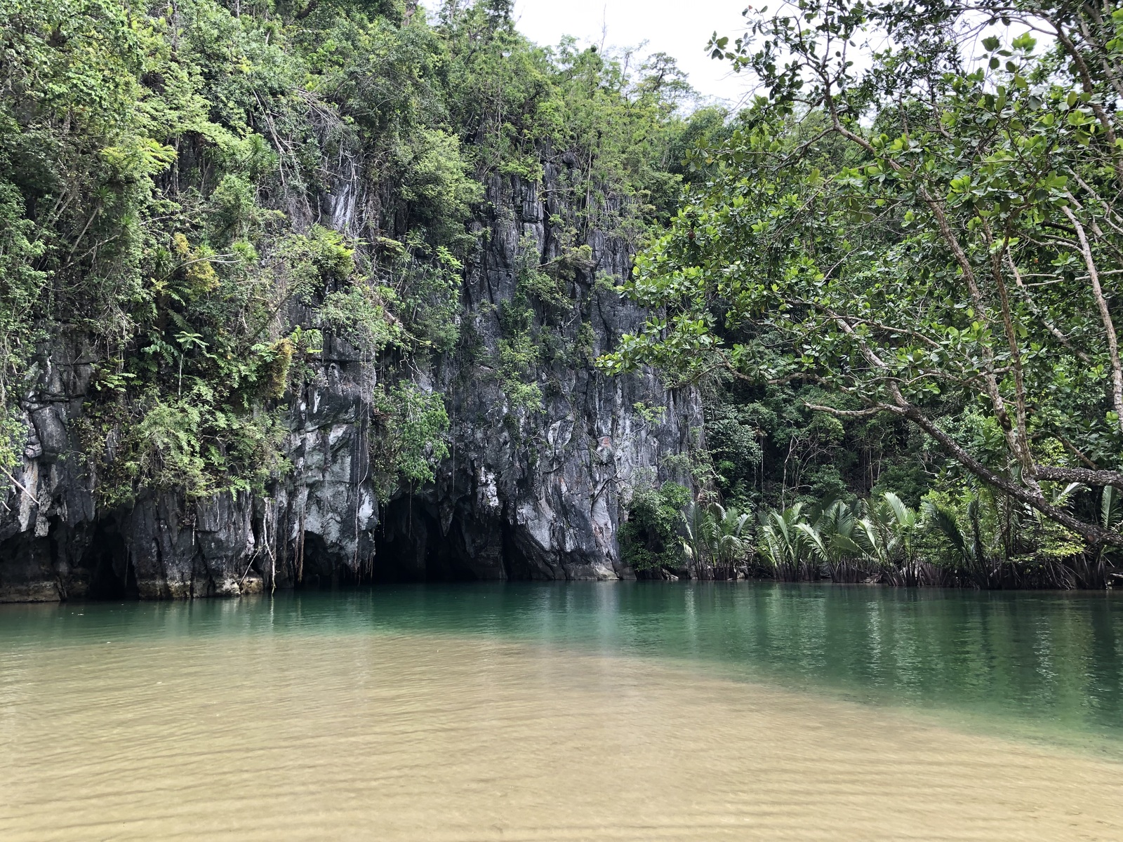The entrance of the underground river cave.