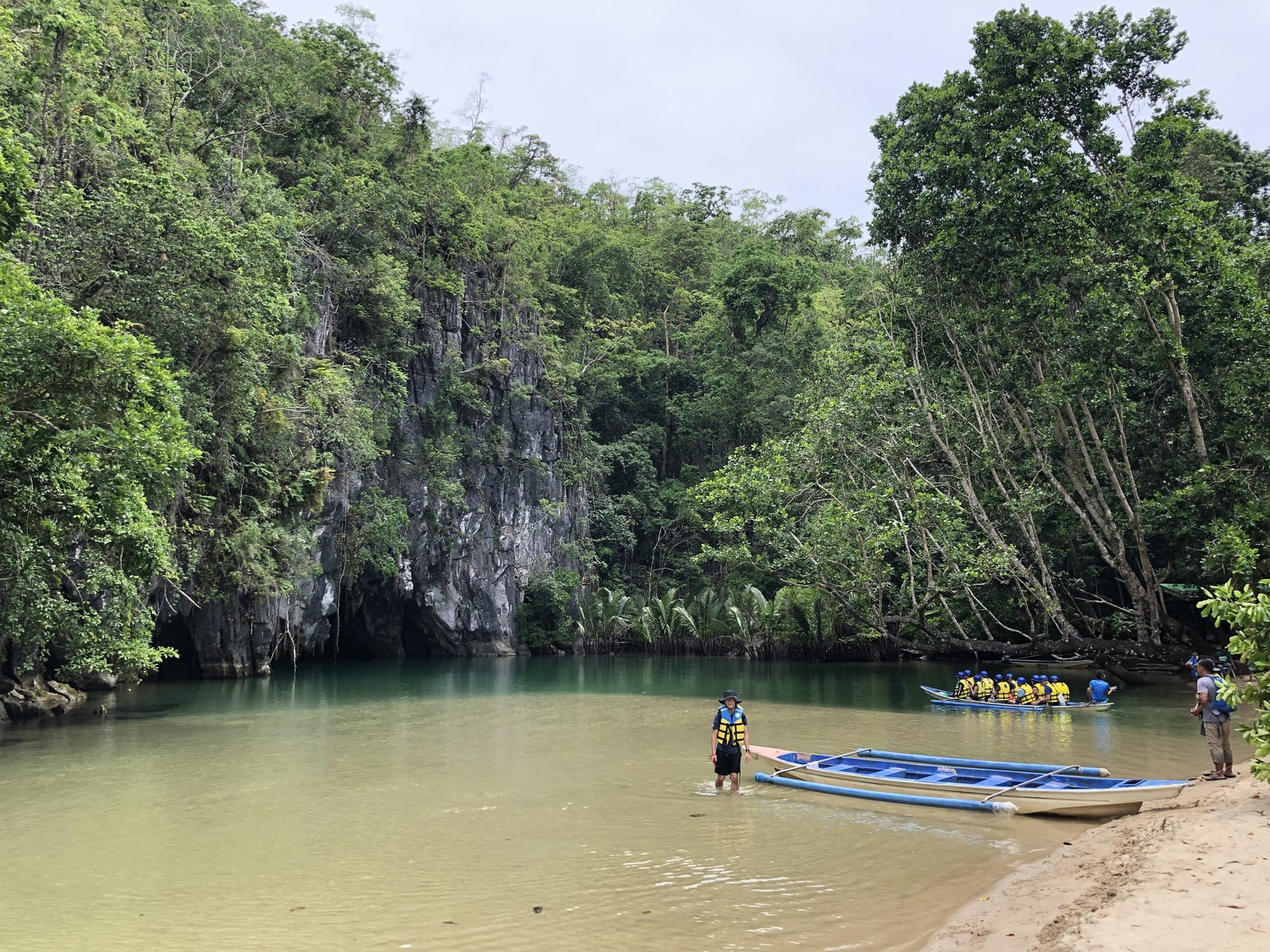 The entrance of the underground river cave.