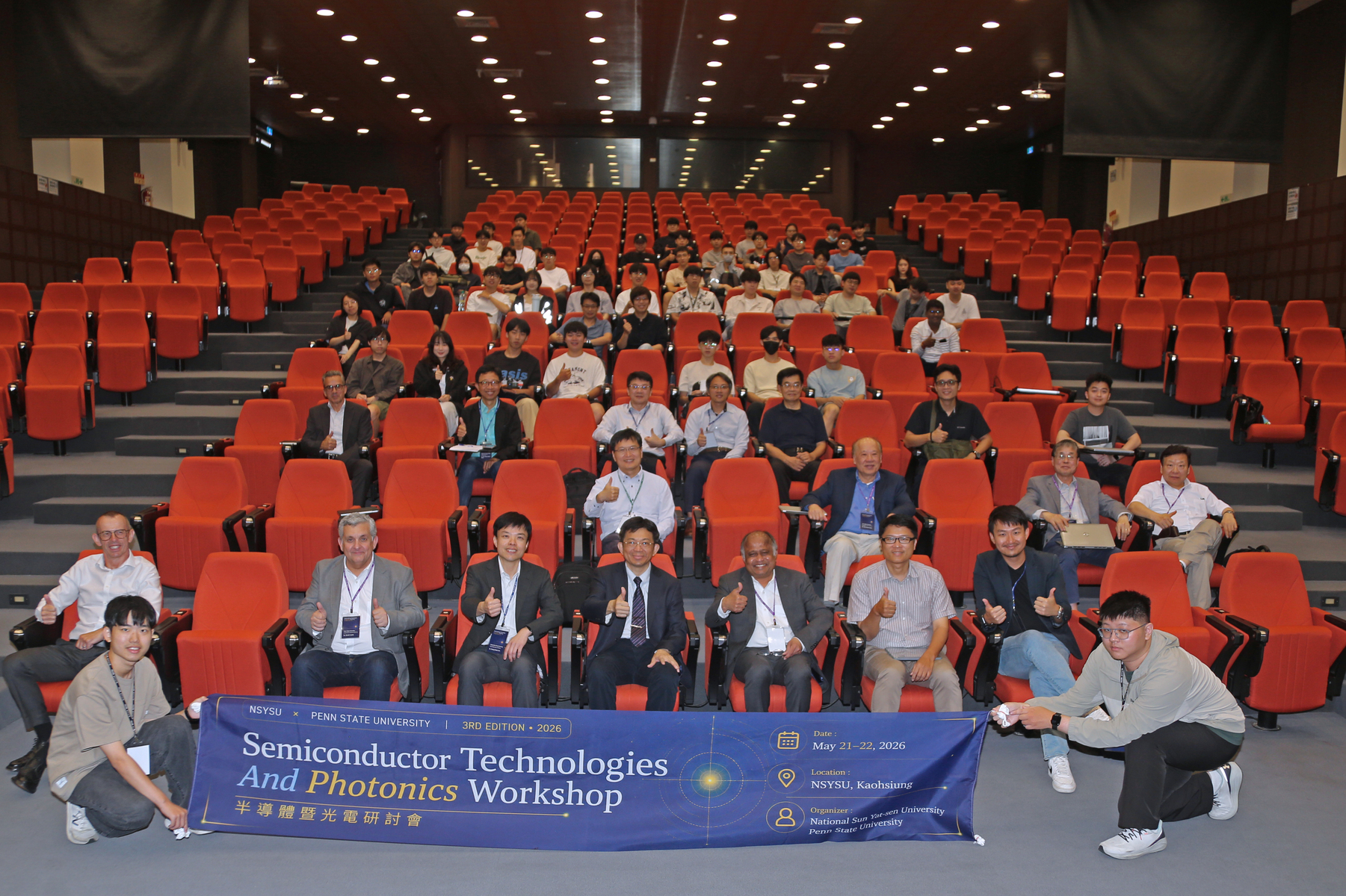 National Sun Yat-sen University hosted the "NSYSU × PSU Semiconductor Technologies & Photonics Workshop 2026" in collaboration with Pennsylvania State University, bringing together scholars and technology industry experts from Taiwan and abroad to discuss emerging technologies, including semiconductors, photonic integration, and silicon photonics.Image