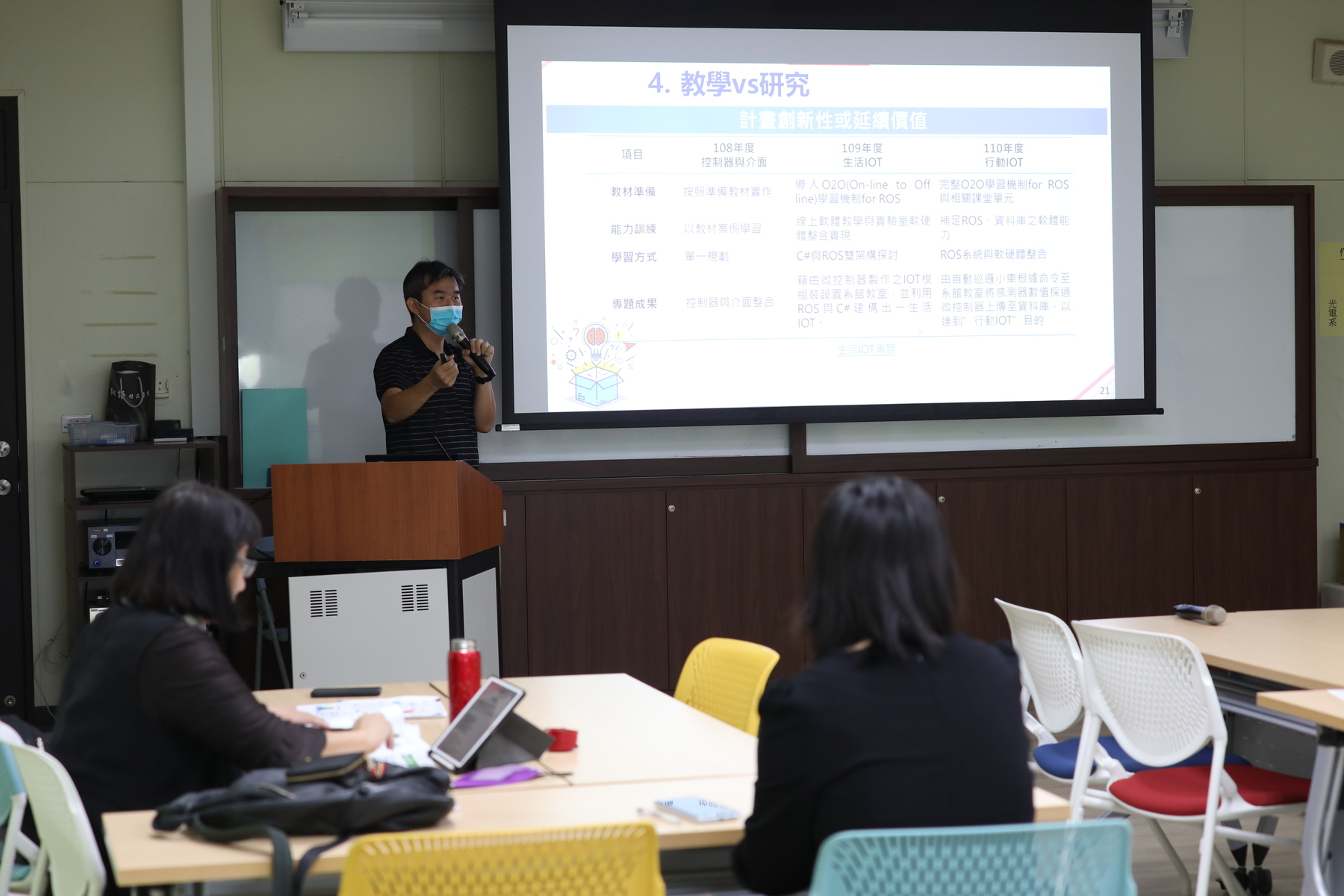 Teachers discuss project writing skills for teaching practice research in workshopImage