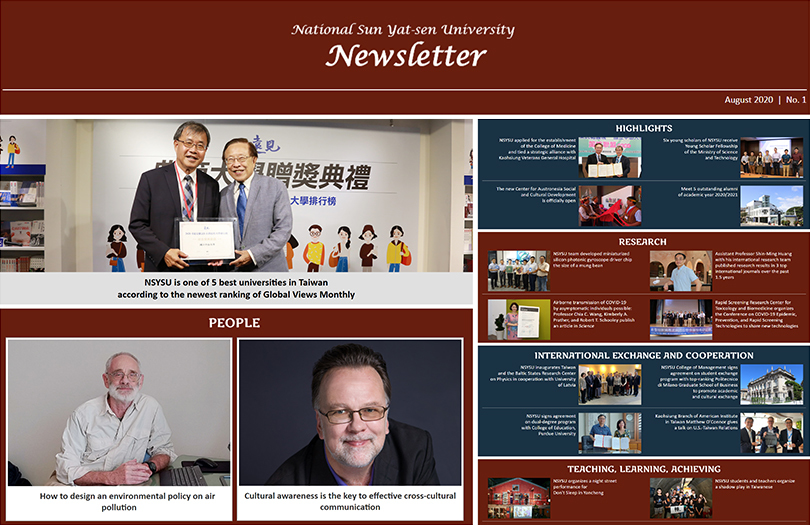 First issue of English-language NSYSU Newsletter connects the University with the world