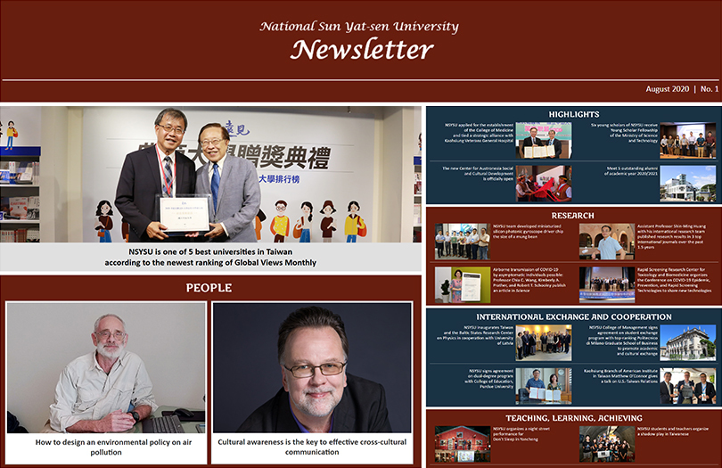 First issue of English-language NSYSU Newsletter connects the University with the worldImage