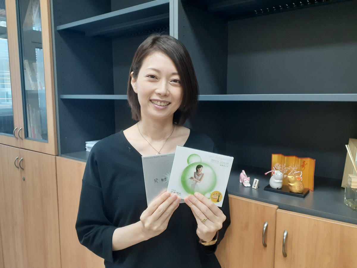 Assistant Professor Kayo Ito with her album that arrived to the finals of Golden Melody Awards for Best Religious Music Album
