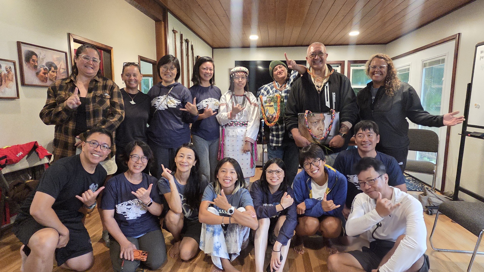 Master Navigators Chadd 'Ōnohi Paishon and Pōmai Bertelmann, carrying on the wayfinding legacy of Grand Master Navigators Mau Piailug and Sesario Sewralur.Image