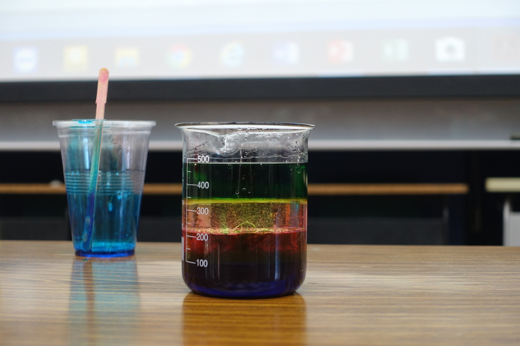 Multi-colored liquid