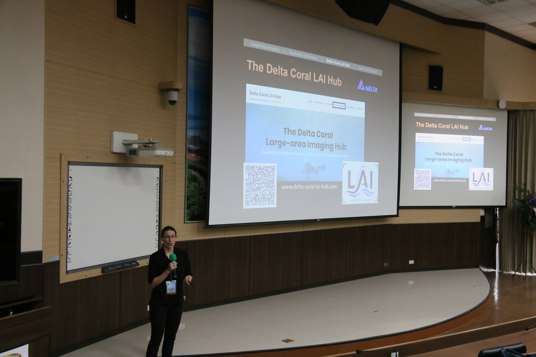 Assistant Professor Crystal McRae of the Department of Marine Biotechnology and Resources at NSYSU hosts the opening ceremony of the Delta Coral LAI Hub.Image