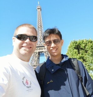 Distinguished Professor Kun-Ze Lee (right) poses for a photo with the French project leader, Dr. Stéphane VINIT of the University of Paris-Saclay.Image