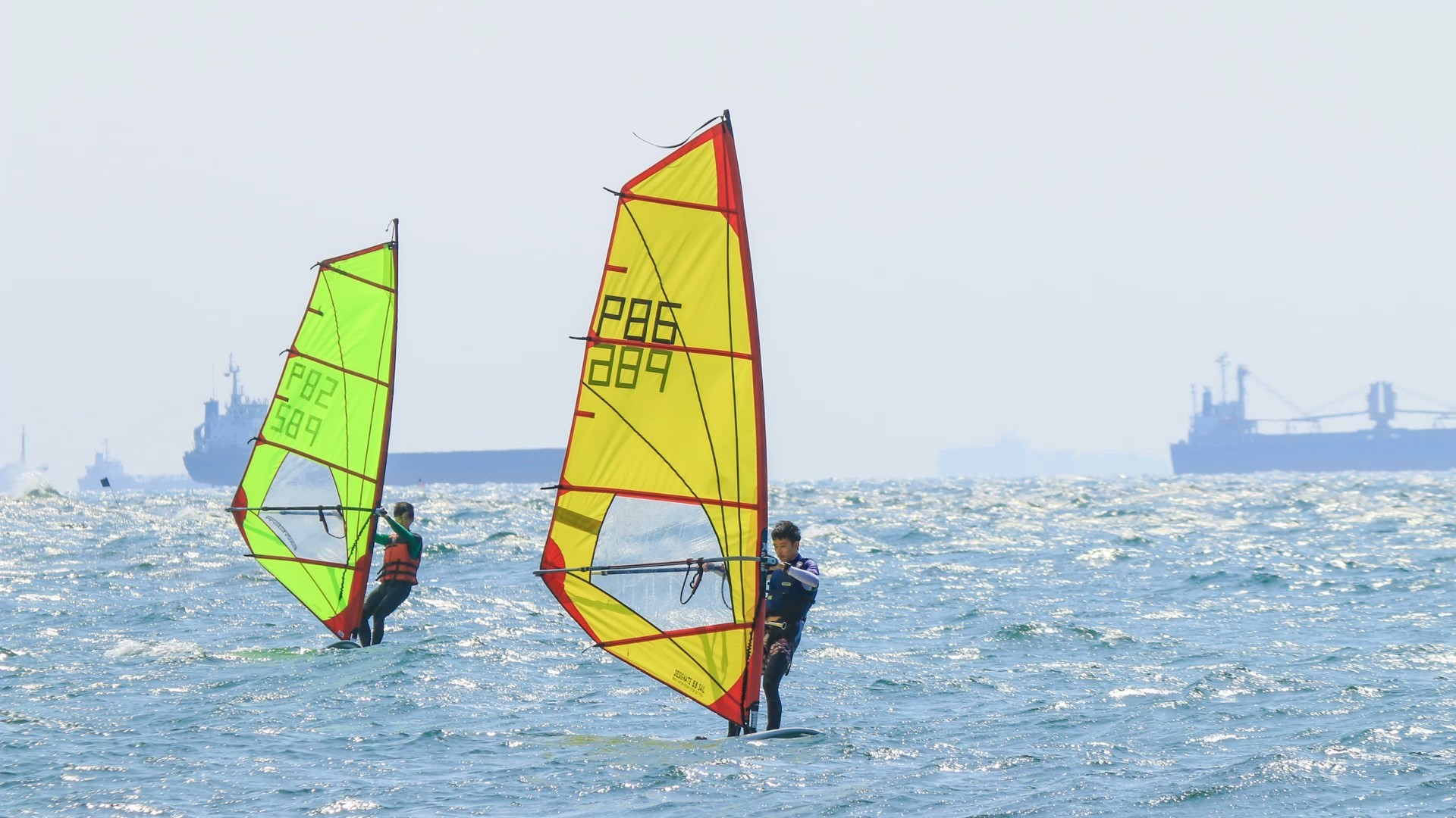 Windsurfing practice (photo provided by NSYSU Sailing Club)Image