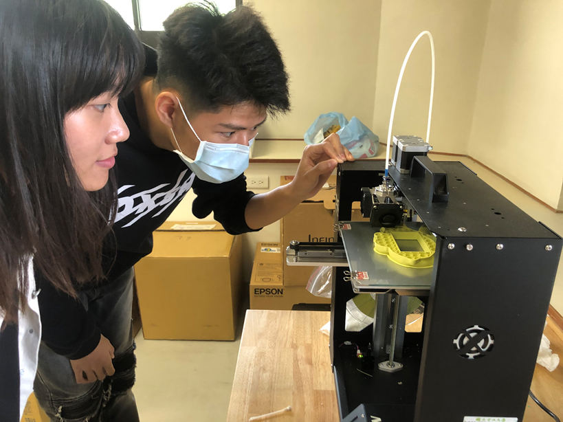 The students used a 3D printer for their work.