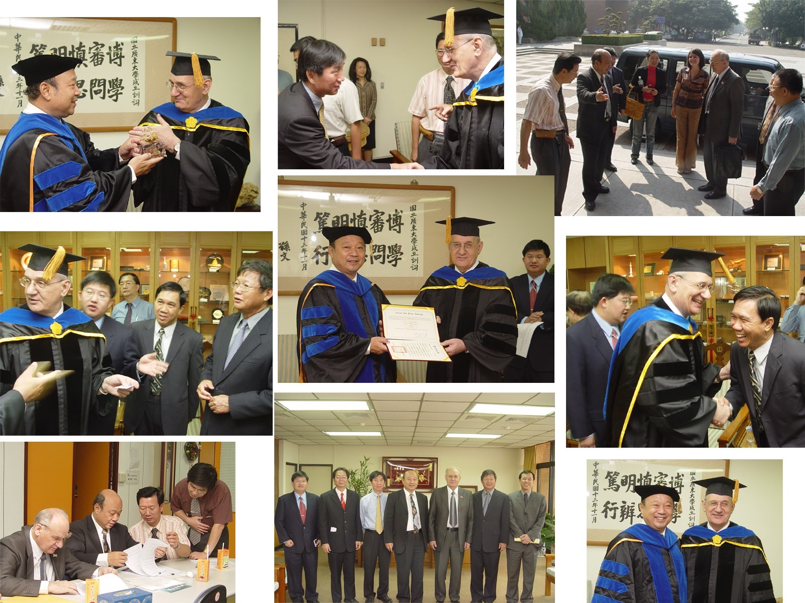 國立中山大學校長張宗仁今（06）日頒授「名譽工學博士」給俄羅斯國立遠東科技大學（Far Eastern State Technical University）校長圖爾莫夫˙那格基˙彼得羅維奇（Gennady P.Turmov），肯定其貢獻，並期許往後兩校學術交流更密切。圖片