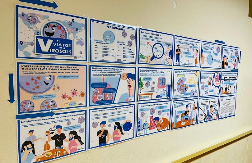 Aerosol Science Research Center Associate produced a series of popular science comics entitled "The Quest of the Virosols”, which was translated into 20 languages. The Catalan language version of the series was posted in the corridor of Salut Catalunya Central – Hospital de Berga in Barcelona, Spain.
