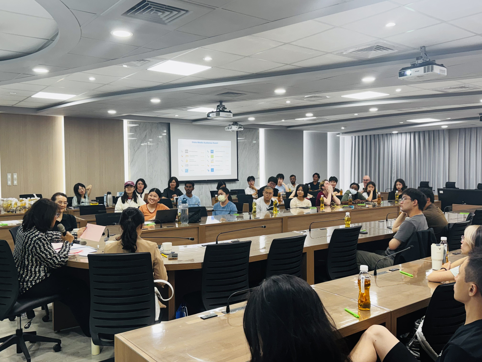 The talk was titled "Who Controls the Story? Media, Power, and Influence in a Global World."Image