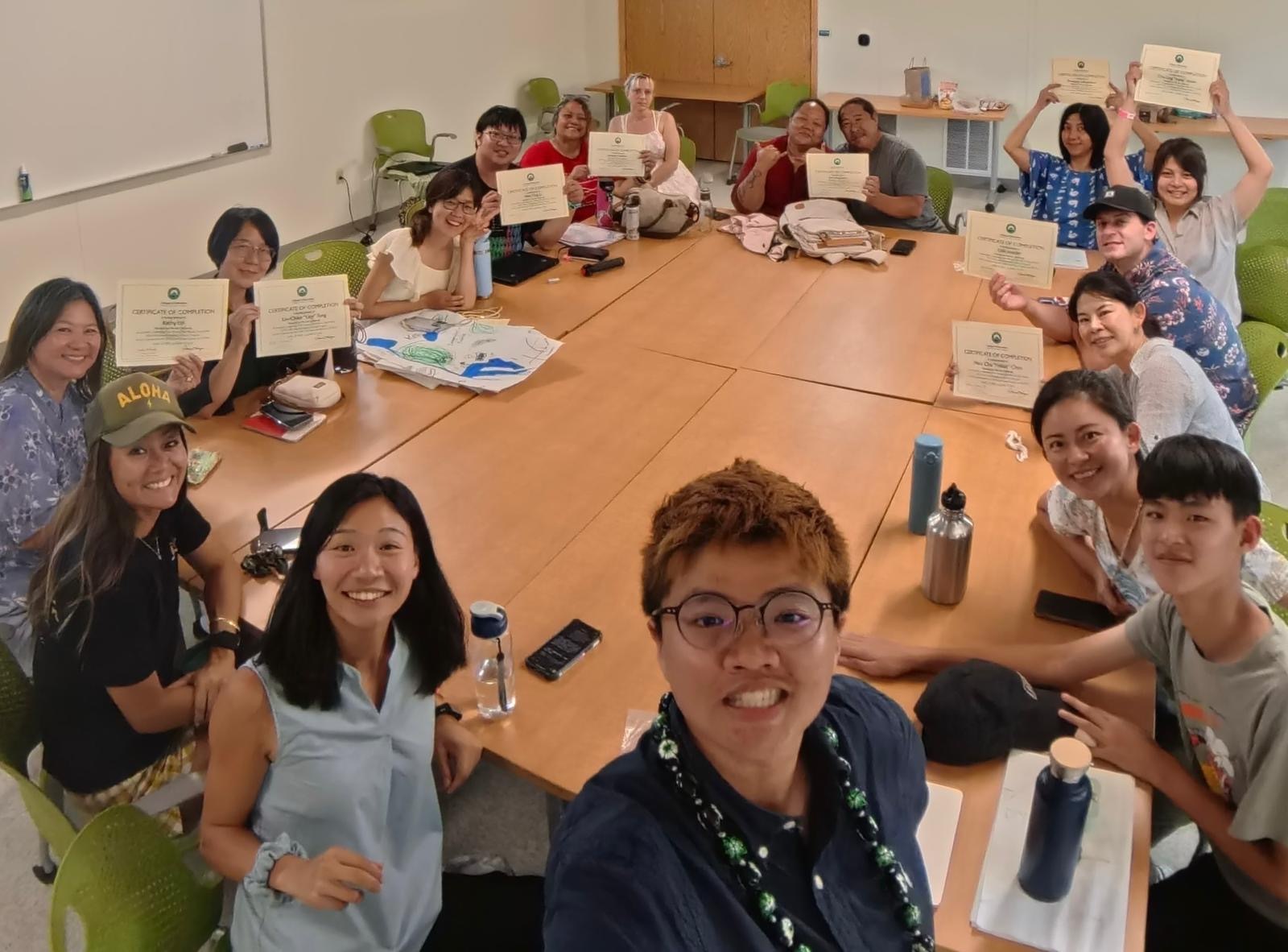 Participants received certificates, applying what they learned to teaching practice and continuing the spirit of intercultural learning.Image